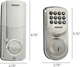 Neiko 52909A Keyless Electronic Deadbolt Door Lock - Brushed Silver