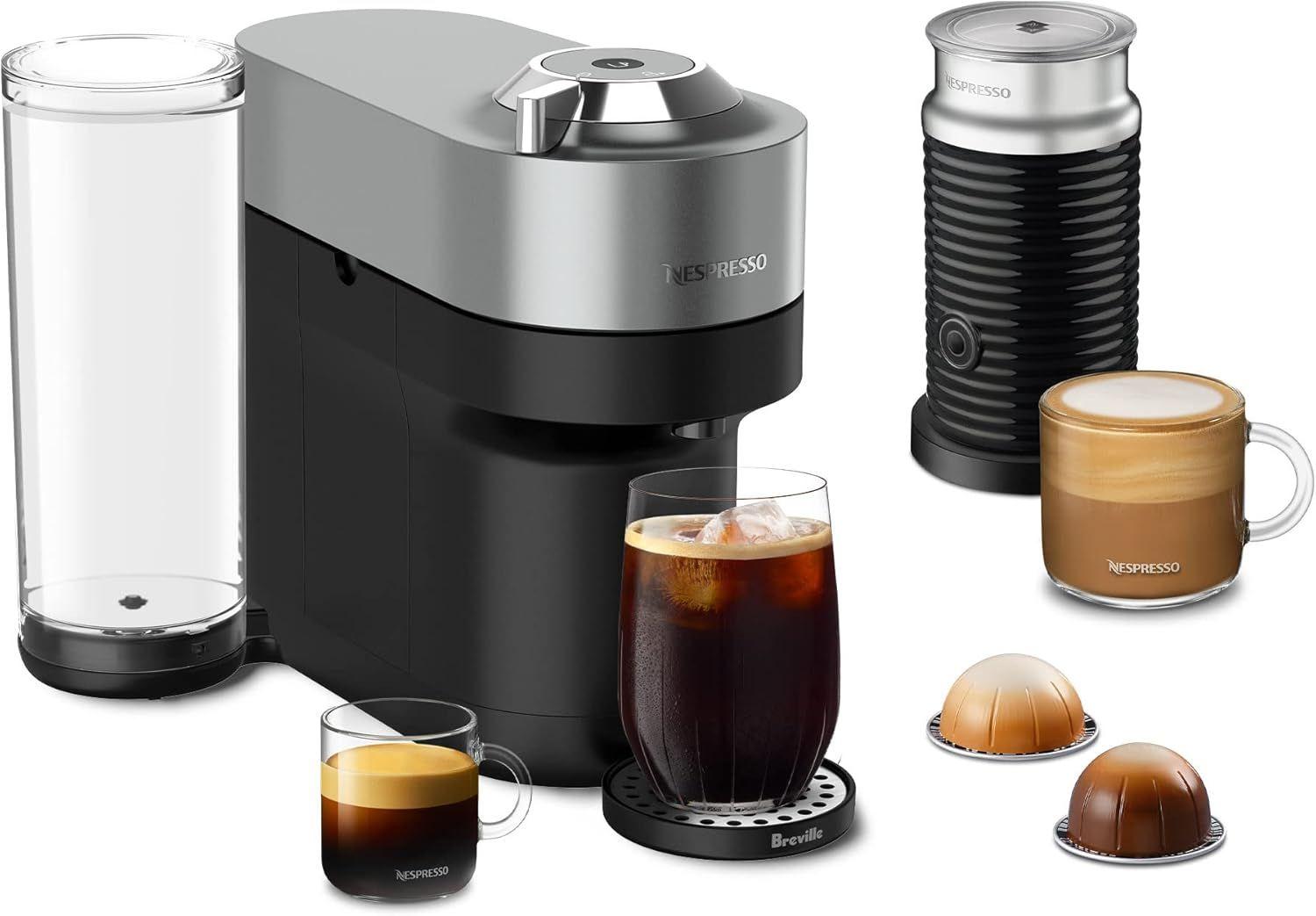 Nespresso  Vertuo Pop+ Combination Espresso and Coffee Maker with Milk Frother by Breville  - Grey - Excellent