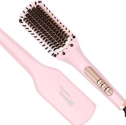 Nicebay HS-101 Hair Straightener Brush - Pink/yellow