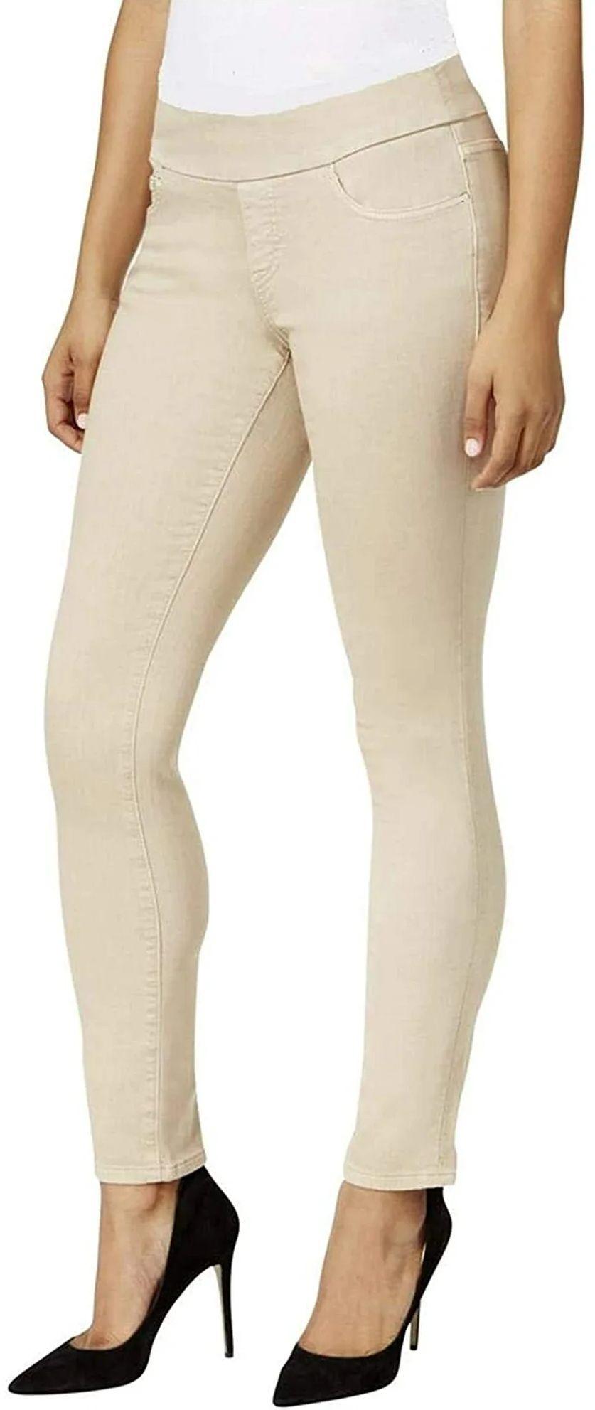 Nine West Women's Heidi Pull-On Skinny Jeans 8 - Creamstone