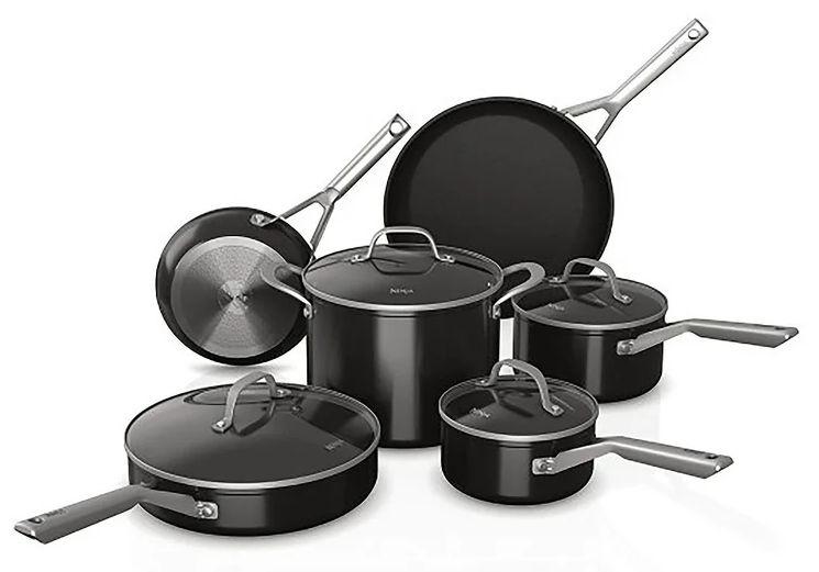 Ninja  Foodi Neverstick 10-Pc. Cookware Set  - Black - Excellent