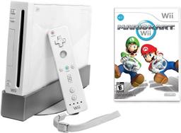 Nintendo Wii Gaming Console with Mario Kart Wii - White
