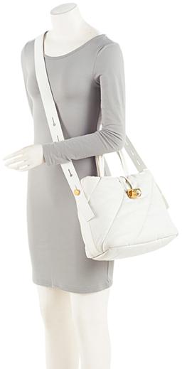 Off-White Leather Nailed Zipped Tote - Leather - White