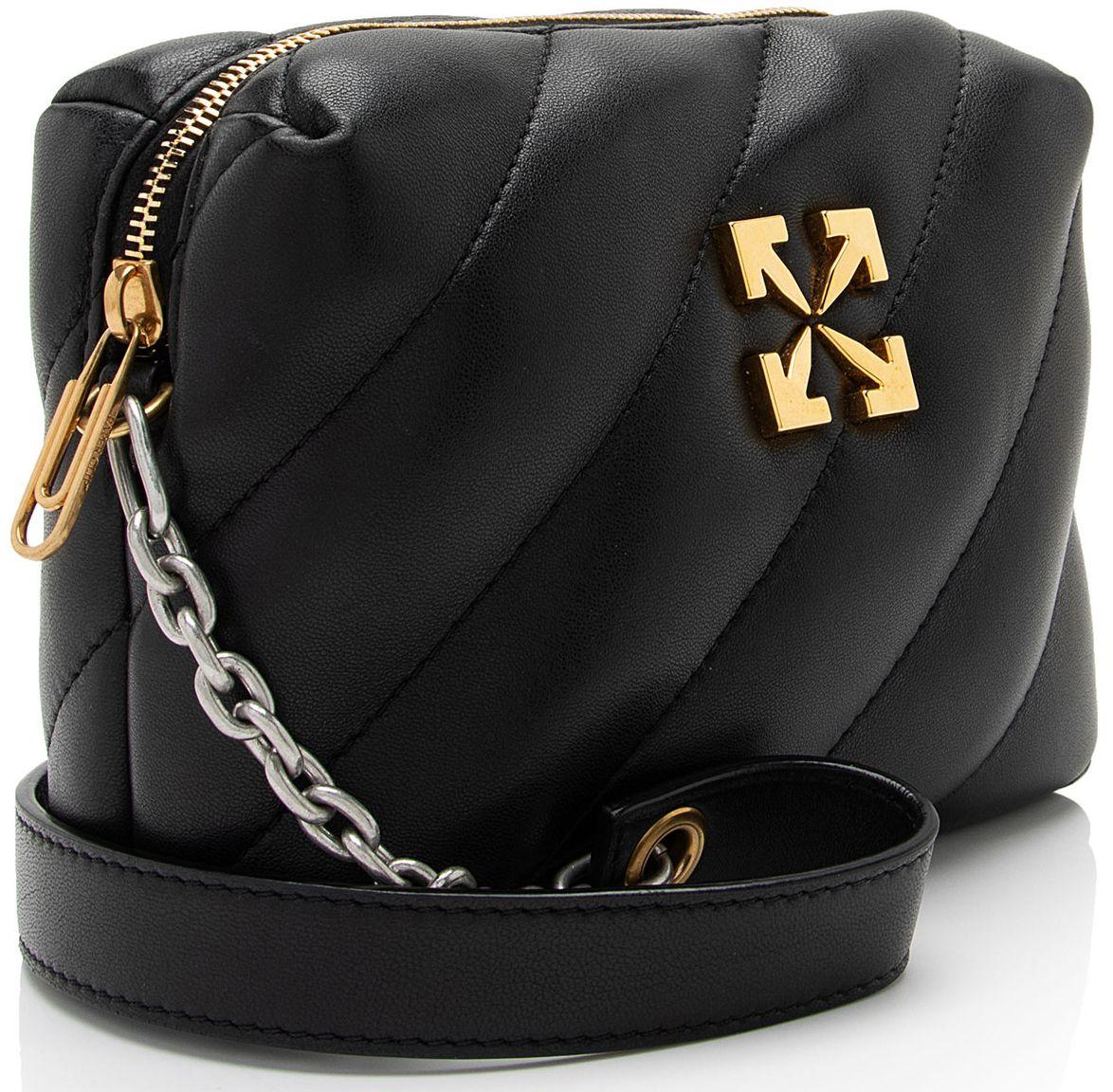 Off-White Quilted Leather Jackhammer Camera Bag - Leather - Black