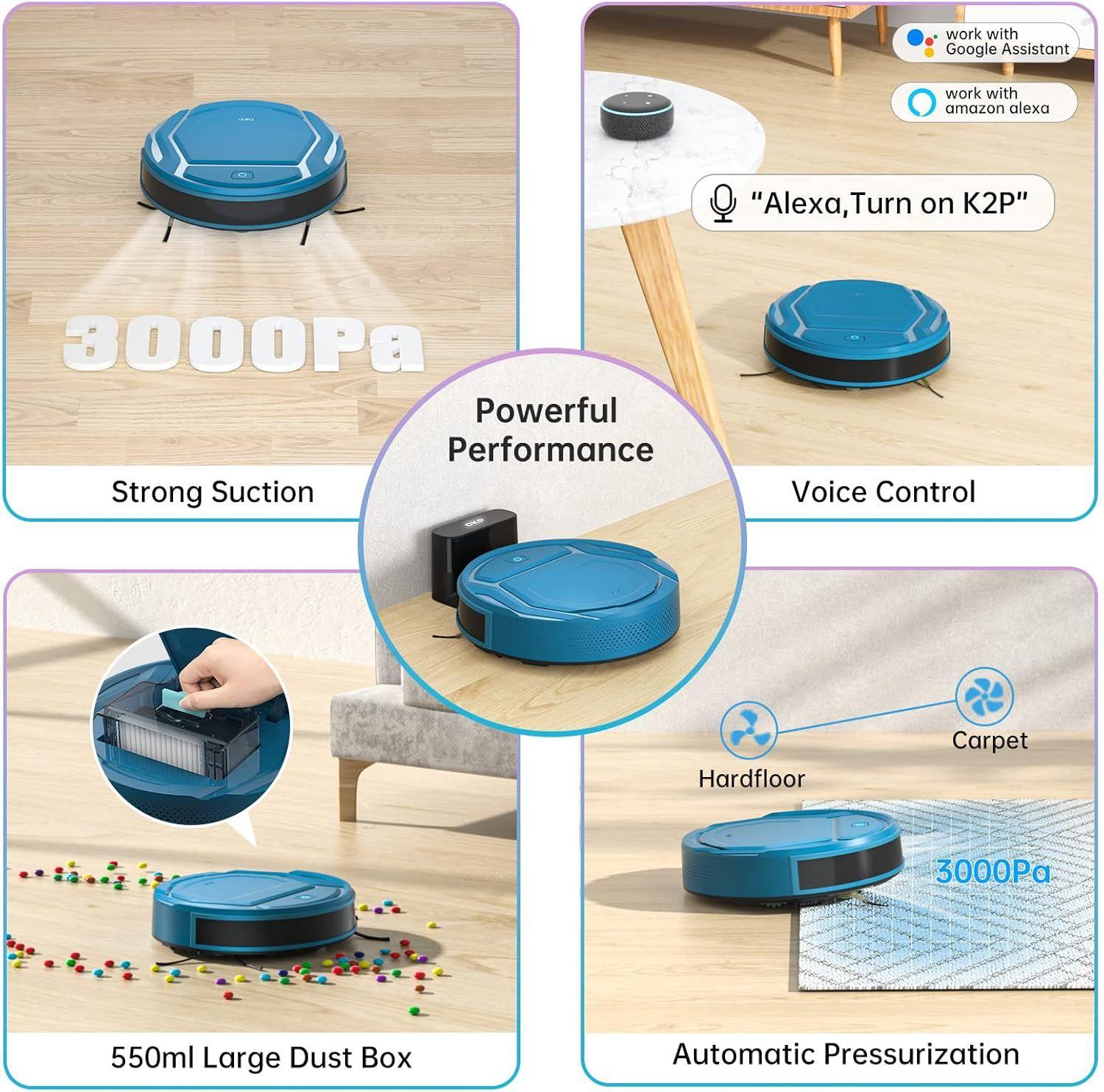 OKP K2P Robotic Vacuum Cleaner - Blue