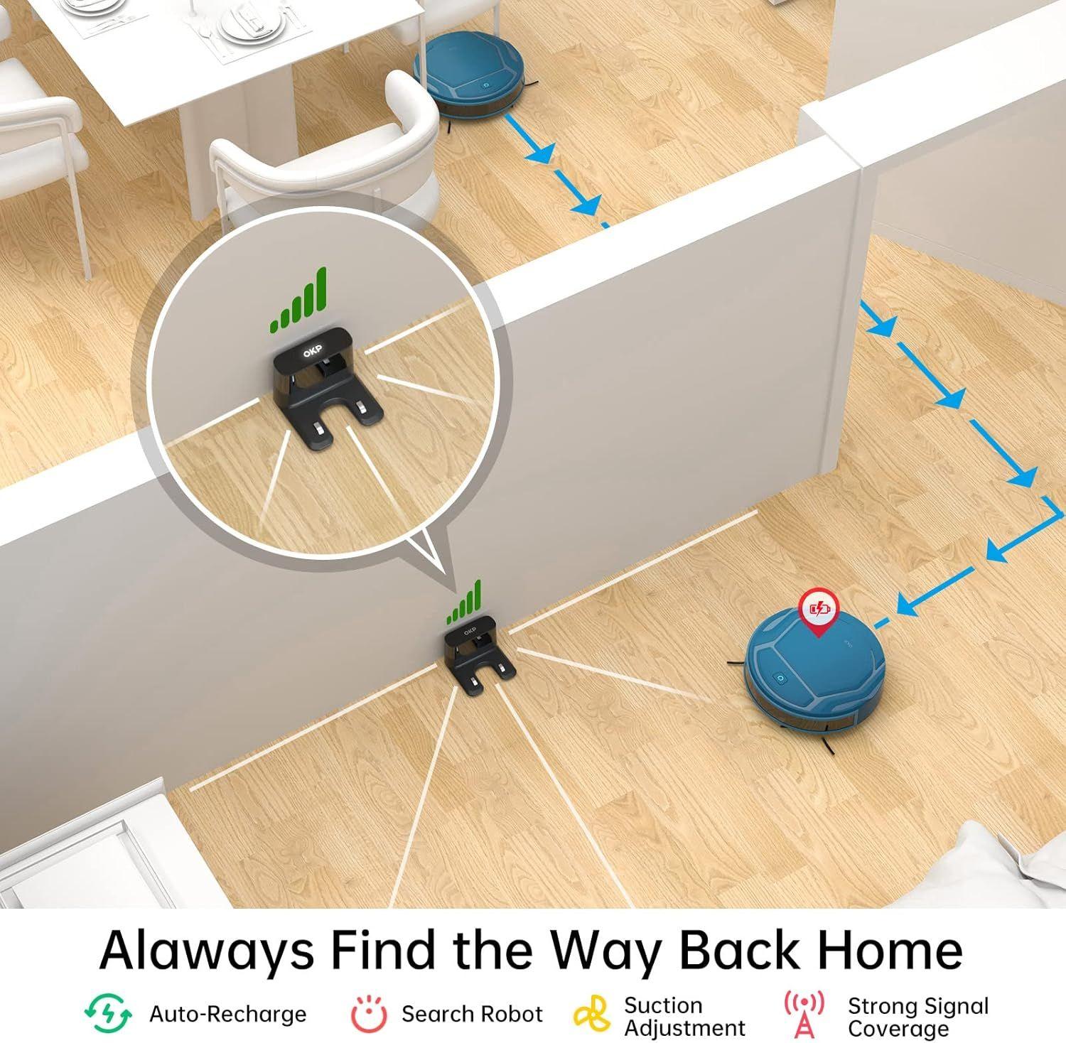 OKP K2P Robotic Vacuum Cleaner - Blue