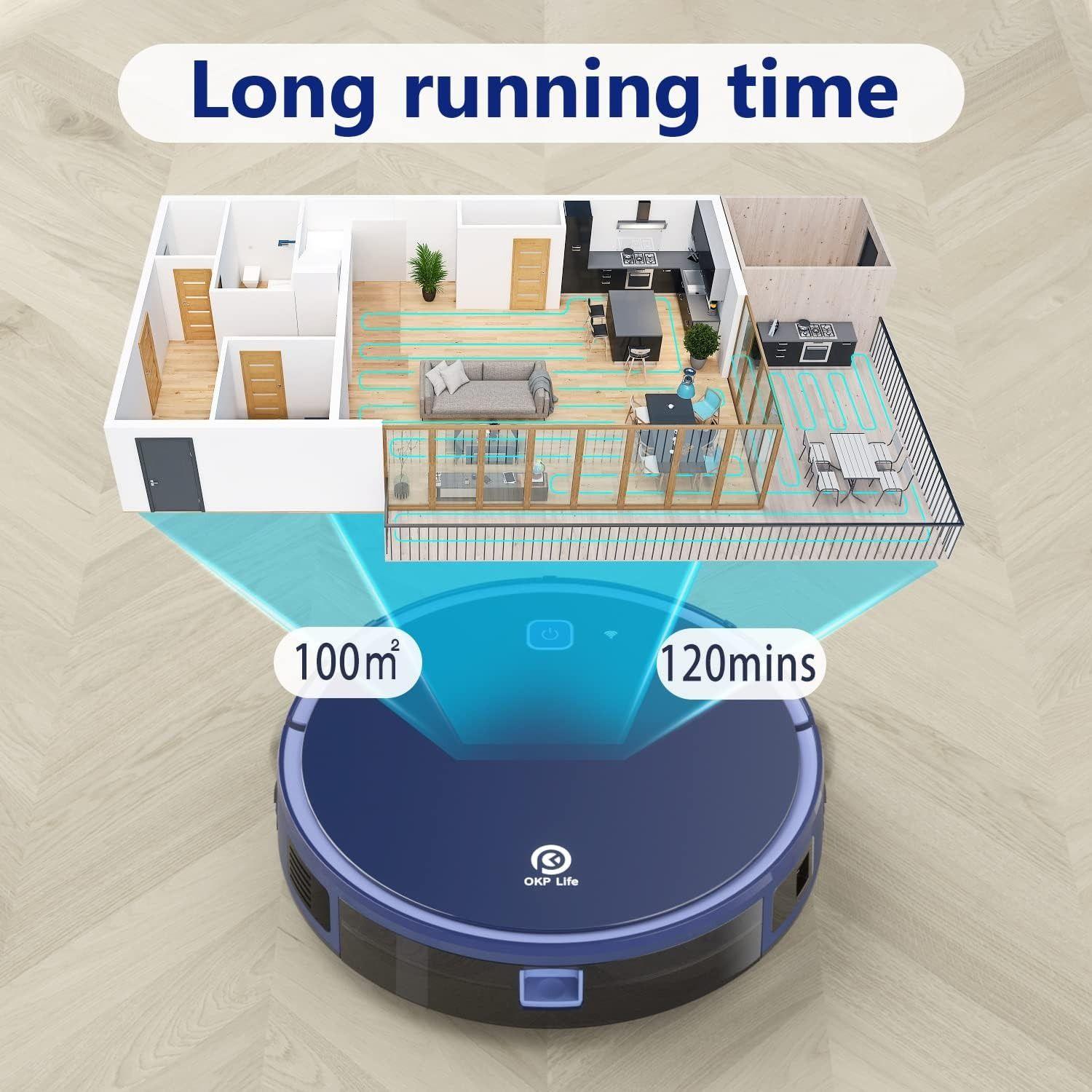 OKP K7 Robot Vacuum Cleaner - Dark Blue