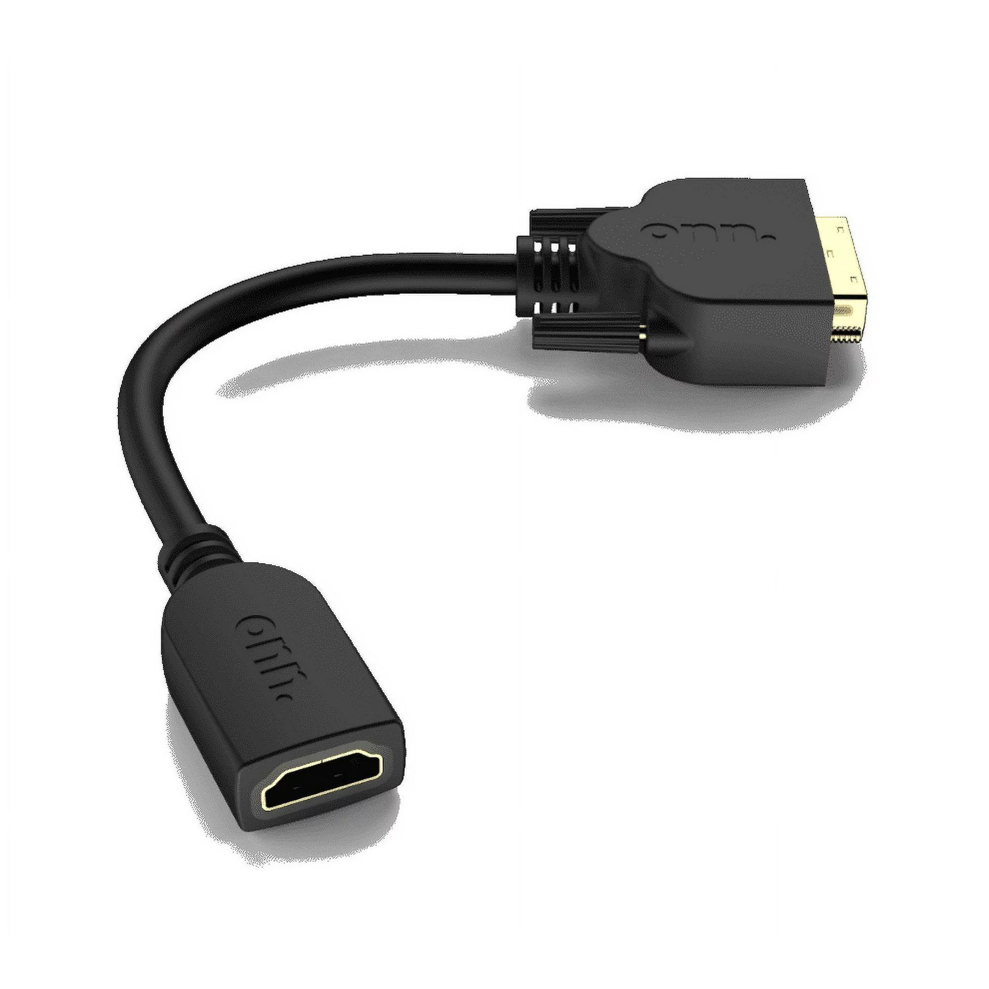 onn. ONN 100008764 Dvi to HDMI Adapter - Black - Acceptable