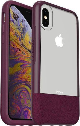 OtterBox - Ultra-Slim iPhone XS Case (ONLY) - Clear Protective Phone Case with Luxurious Felt Accent - Magenta (Felt) - Excellent