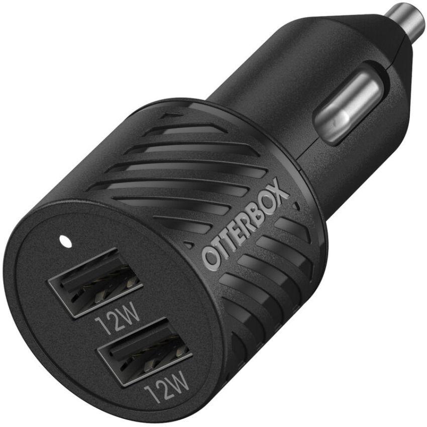 OtterBox  USB-A Dual Port Car Charger (24W) - Black - Premium