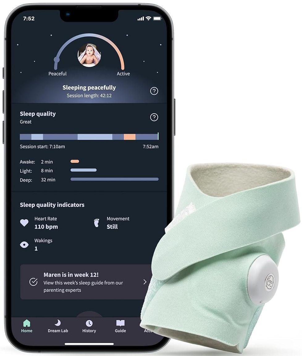 Owlet  Dream Sock Plus Smart Baby Monitor with Heart Rate - Mint - Excellent