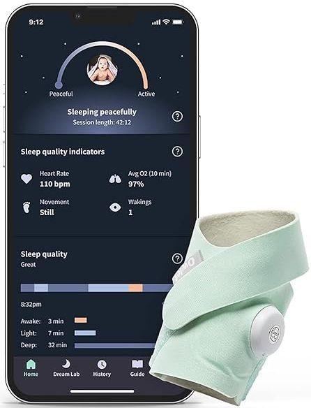 Owlet  Dream Sock Smart Baby Monitor - Mint - Excellent