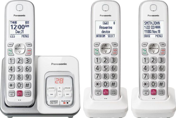 Panasonic  KX-TGD833 Link-to-Cell Cordless Phone - White - Excellent