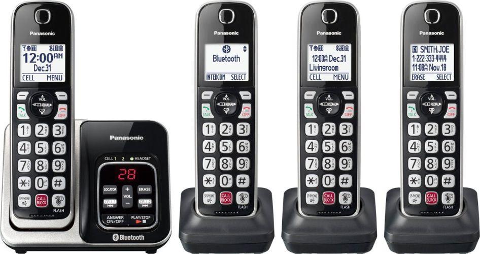 Panasonic  KX-TGD864S Link-to-Cell Cordless Phone - Black - Excellent