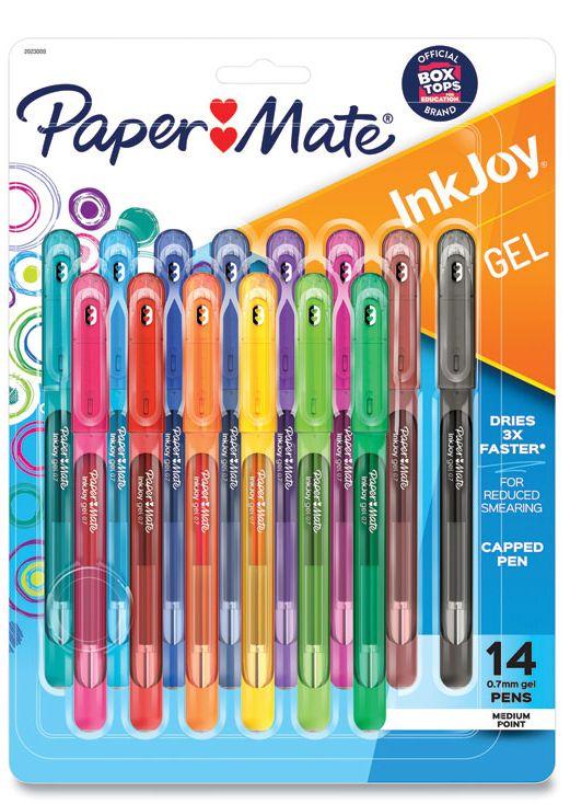 Paper Mate  Inkjoy Capped Gel Pens (14pcs) - Orange/Blue/White - Brand New