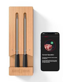 Paris Rhône TM002 263ft Smart Meat Thermometer - Silver/Black