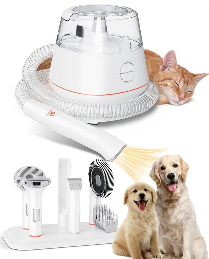 PAWHAUS  P9 Dog Grooming Kit Vacuum Suction 5-in-1 - Orange/White - Excellent