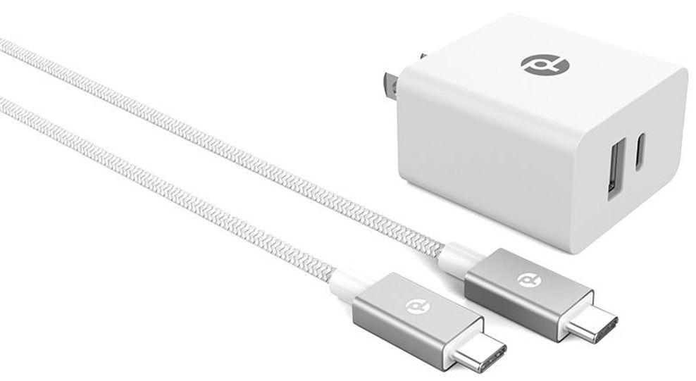 PowerLab 32W Wall Charger and 6-Ft USB-C to USB-C Cable - White