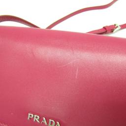 Prada Leather Shoulder Bag - Leather - Peonia