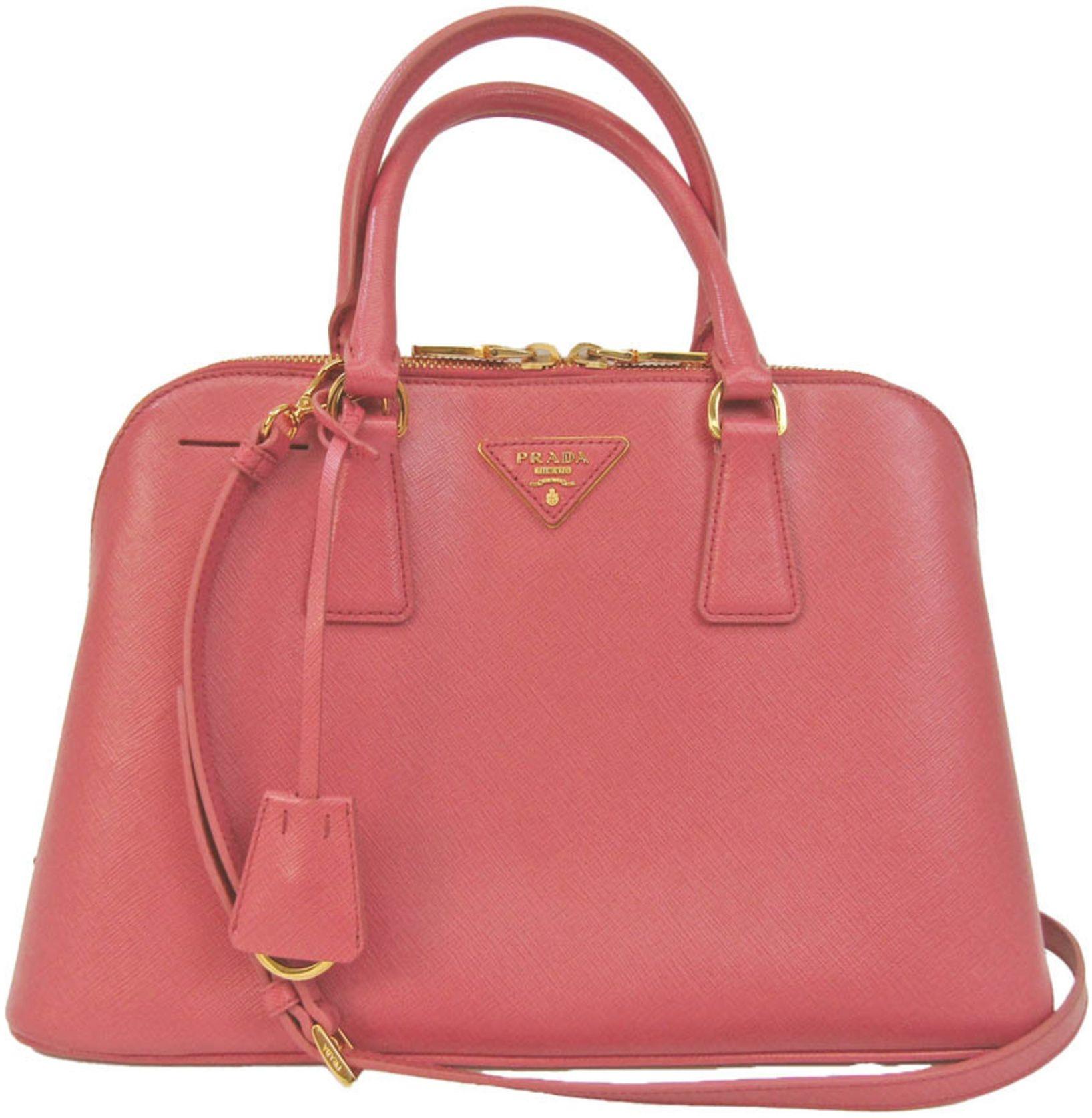 Prada Saffiano Handbag Shoulder Bag - Leather - Pink