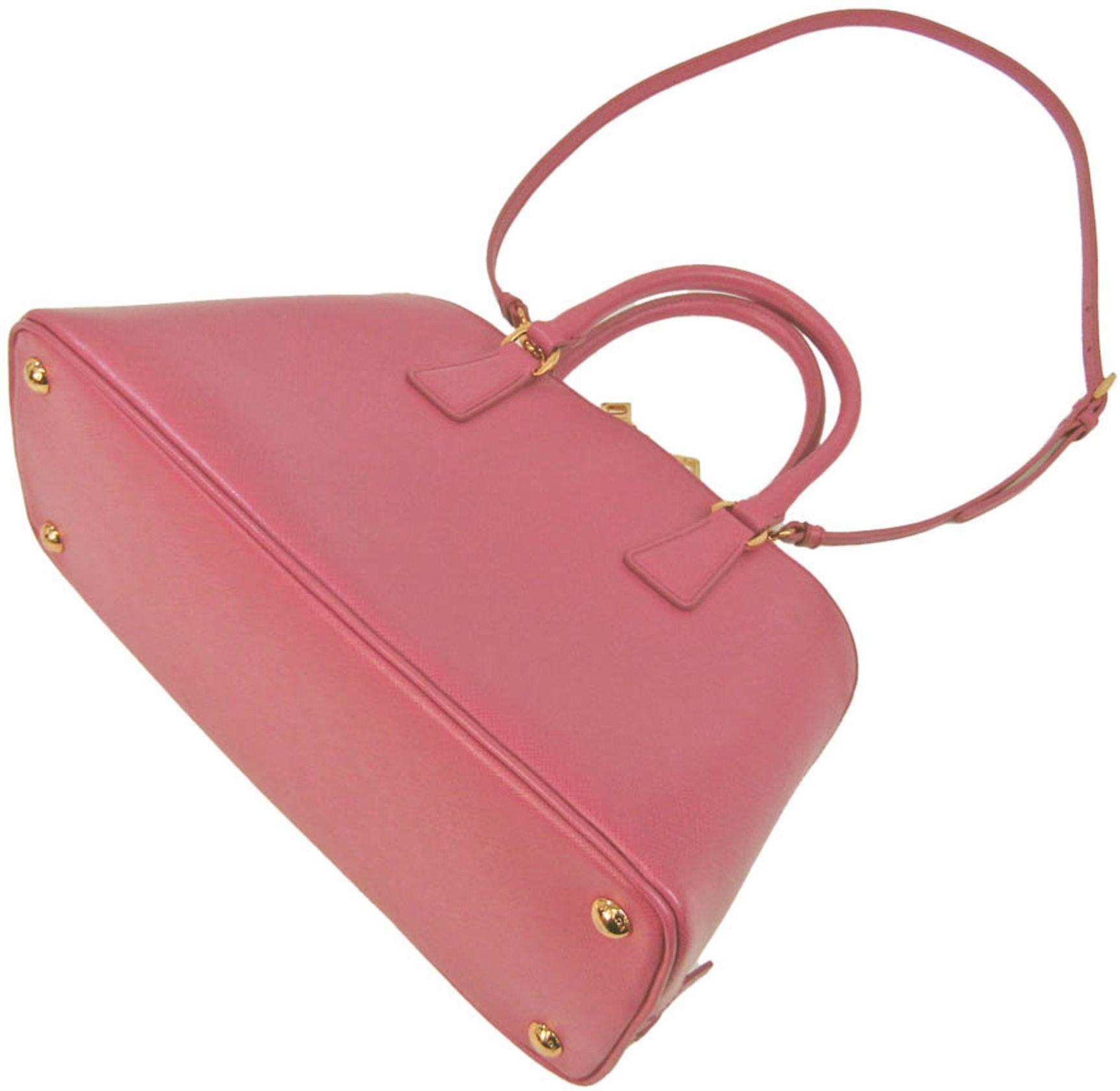 Prada Saffiano Handbag Shoulder Bag - Leather - Pink