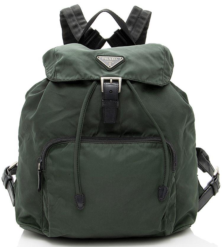 Prada  Vintage Tessuto Drawstring Backpack - Green - Nylon - Good