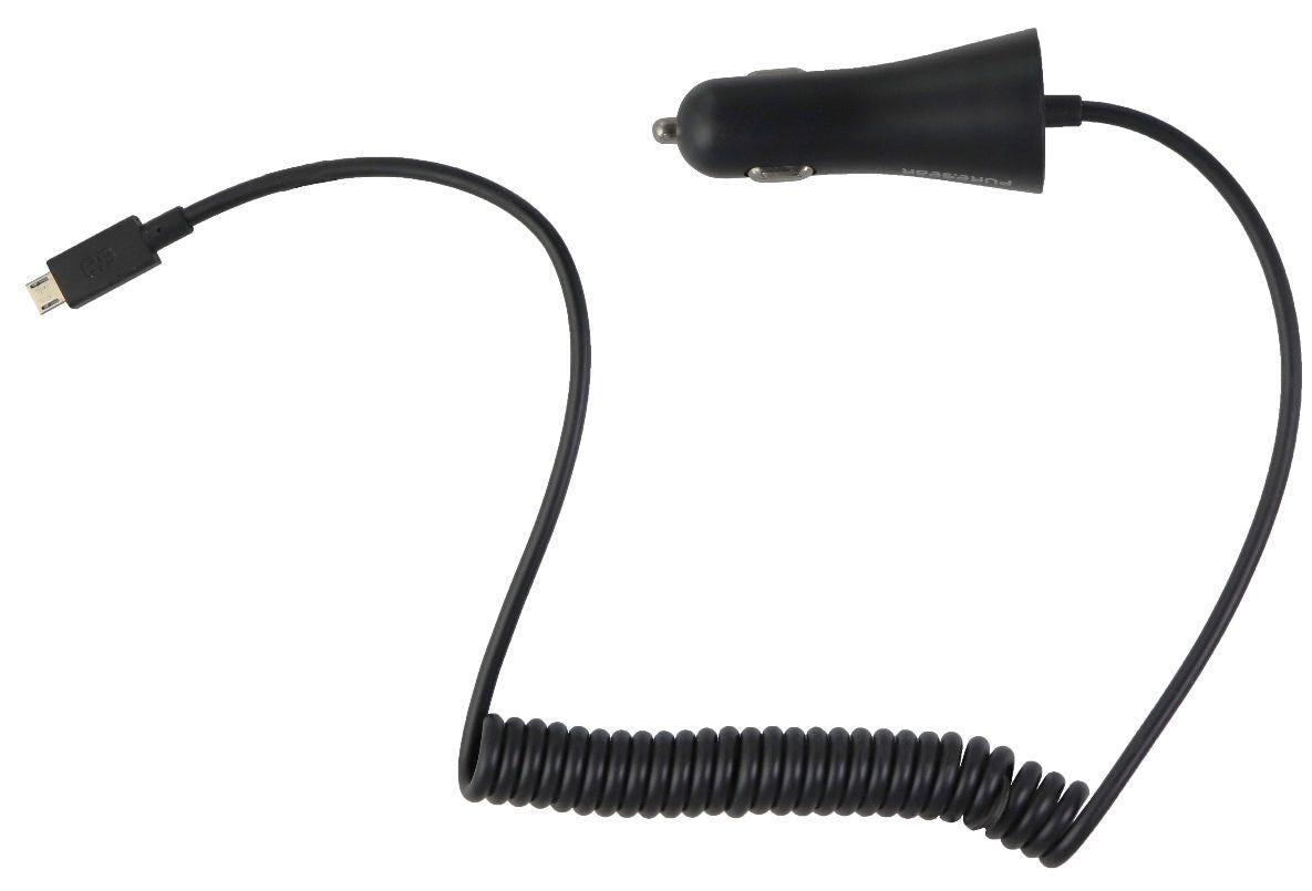 PureGear  12W Corded Micro-USB Car Charger (5 ft) - Black - Brand New