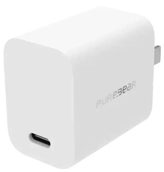 PureGear LightSpeed 20W Single USB-C PD Wall Charger - White