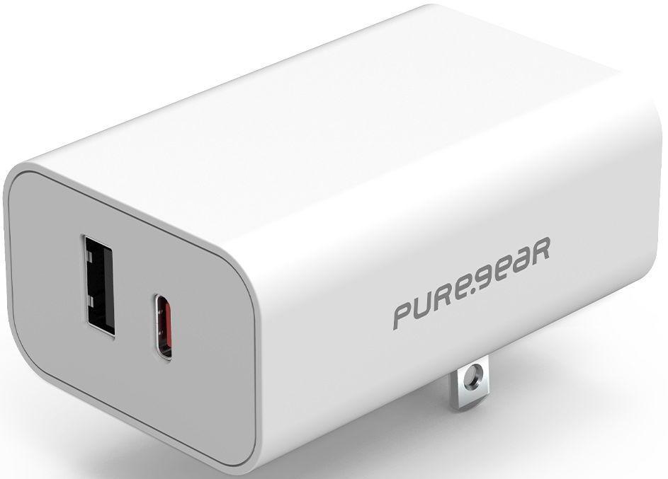 PureGear LightSpeed (42W) USB-C and USB-A Wall Charger - White