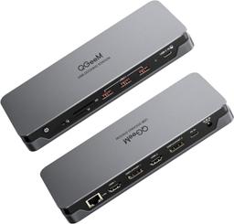 QGeeM D6908 USB C Laptop Docking Station - Grey