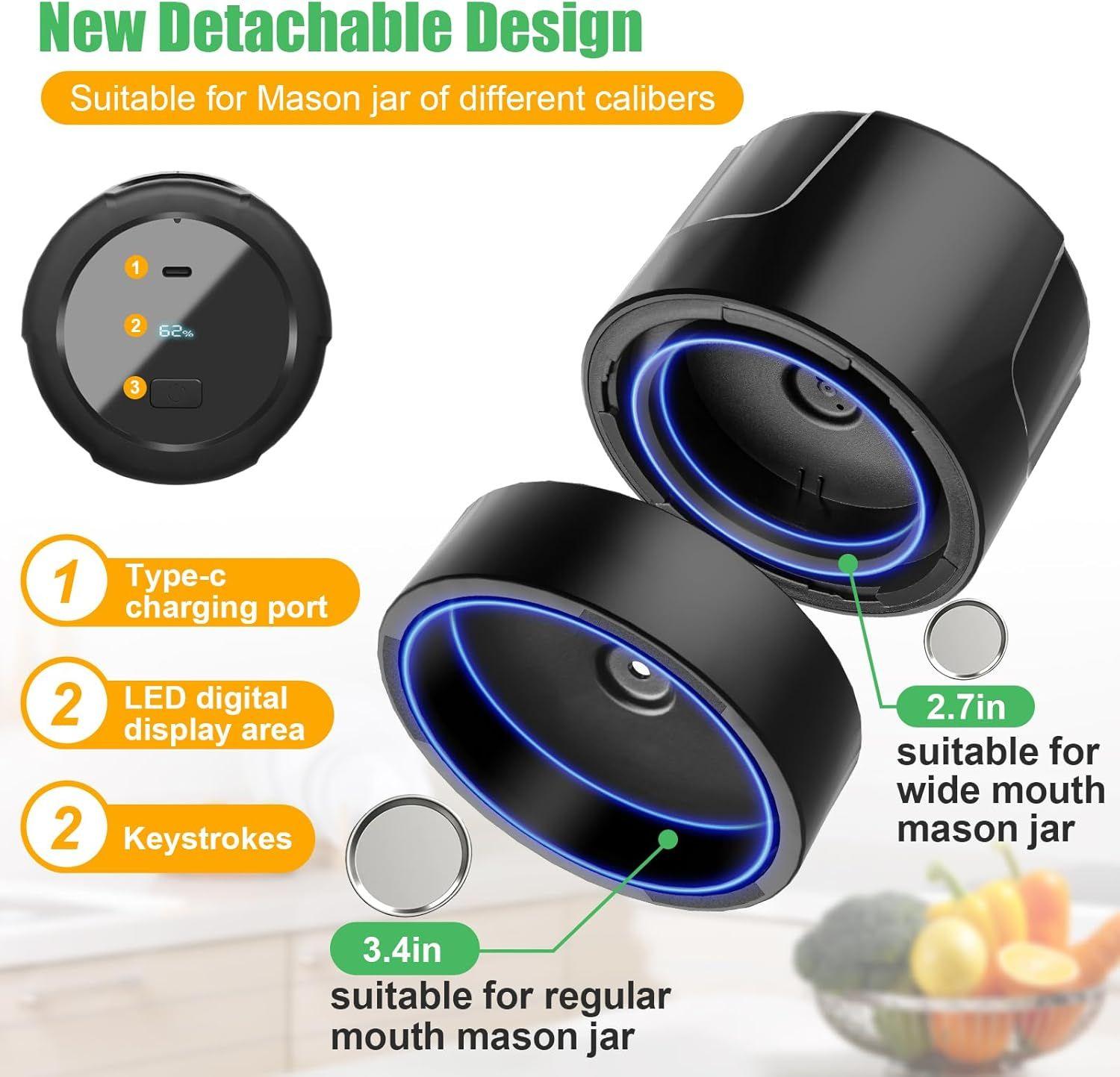 Racazl M12 Elecric Mason Jar Vacuum Sealer - Black