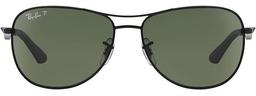 Ray-Ban Men's RB3519 Aviator Sunglasses - Green Polarized/ Matte Black