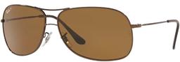 Ray-Ban Metal Aviator Sunglasses Frame RB3267 - Polished Brown/ Lenses Brown