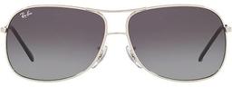 Ray-Ban Metal Aviator Sunglasses Frame RB3267 - Silver / Grey Lenses
