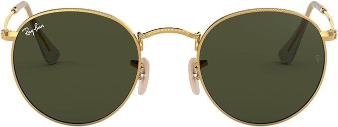 Ray-Ban  RB3447 Round Metal Sunglasses - Polished Gold/Green Lens - Premium