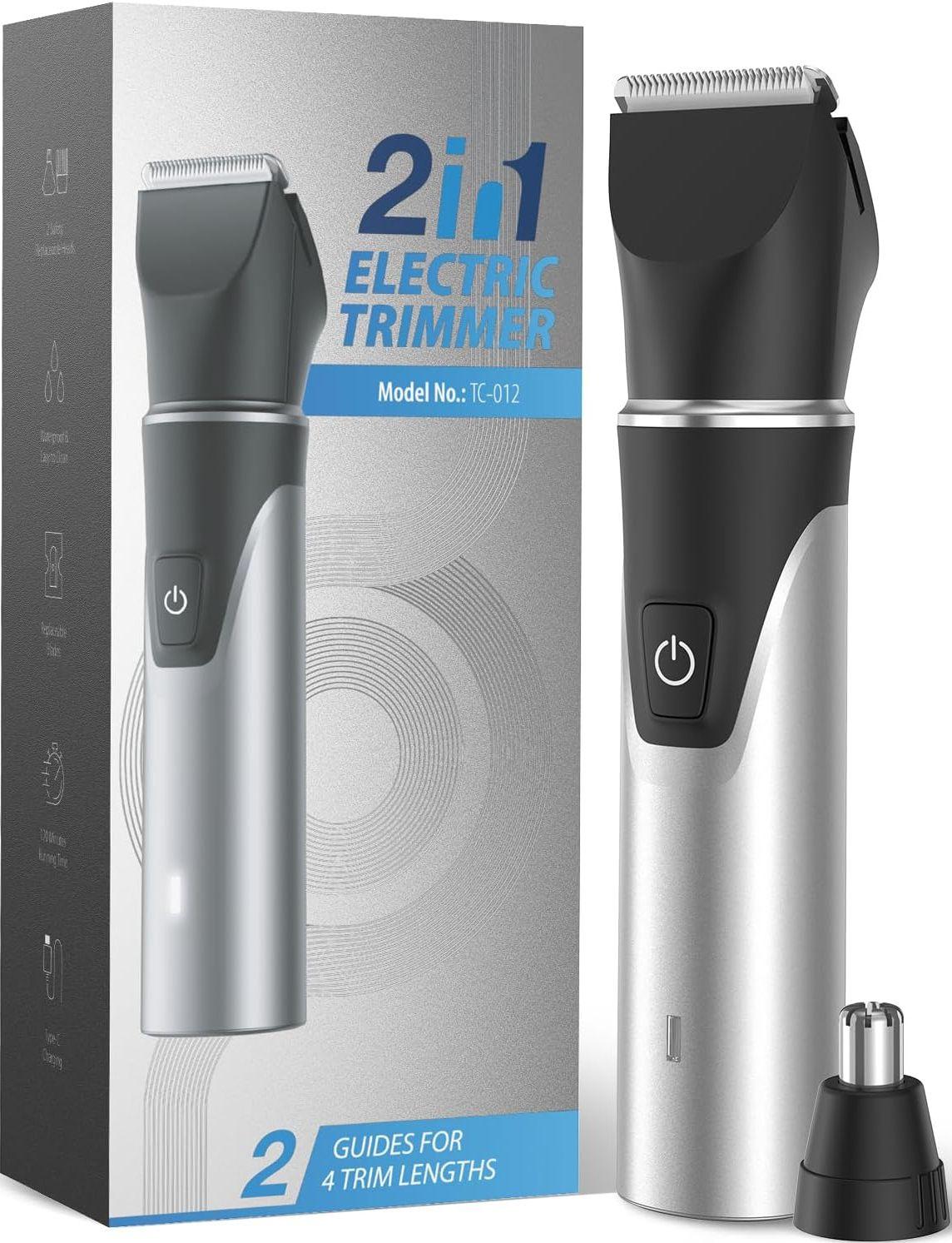 Reyoll  TC-012 Body Hair Trimmer for Men Electric Groomer  - Silver - Excellent