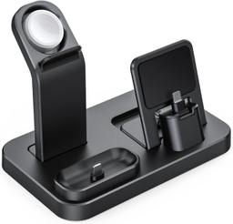 RJR Updated 3 in 1 Charging Station for Apple Devices - Black