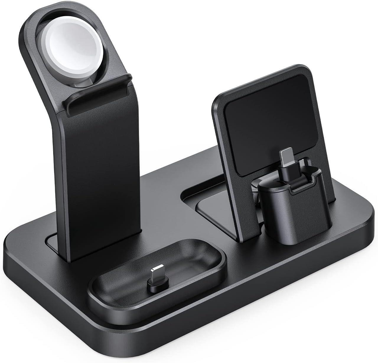 RJR Updated 3 in 1 Charging Station for Apple Devices - Black
