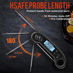 Rouuo Digital Meat Thermometer - Black