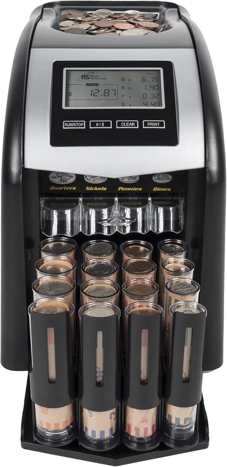 Royal Sovereign  Digital 4-Row Electric Coin Sorter - Black - Excellent