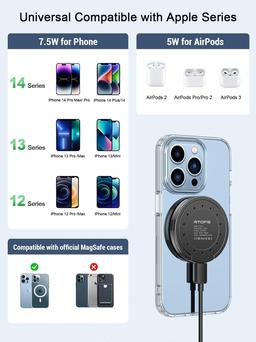 RTOPS Magnetic Wireless Charger - Gray