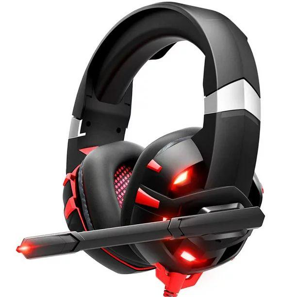 RUNMUS  K2 Gaming Headset with Noise Canceling Mic - Red - Excellent