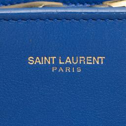 Saint Laurent Calfskin Monogram Baby Cabas Tote - Calfskin - Blue
