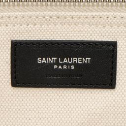 Saint Laurent Canvas Calfskin Rive Gauche Maxi Tote - Canvas - Beige/Black