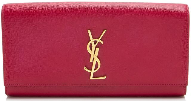 Saint Laurent Grain de Poudre Monogram Kate Clutch