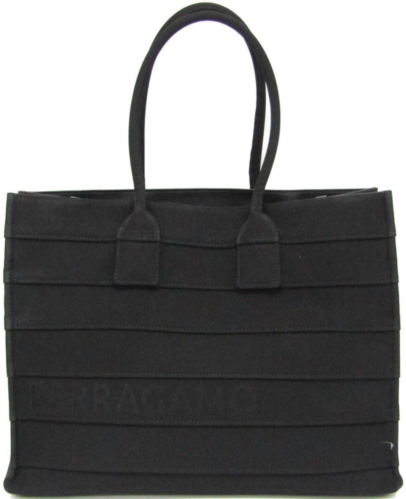 Salvatore Ferragamo  Canvas Tote Bag - Black - Canvas - Excellent