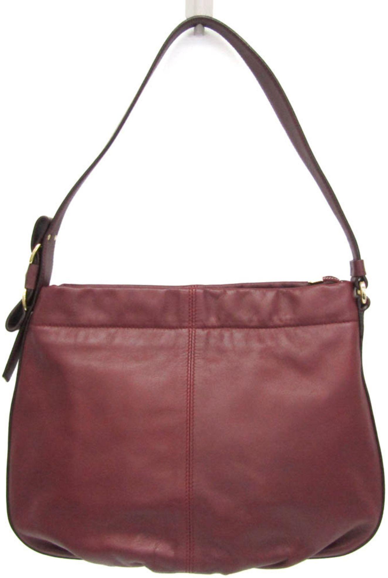 Salvatore Ferragamo  Leather Shoulder Bag - Burgundy - Leather - Excellent