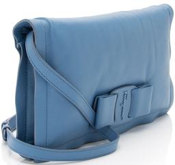 Salvatore Ferragamo Leather Viva Bow Mini Bag - Leather - Blue