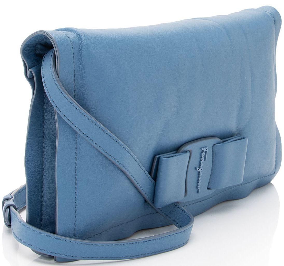 Salvatore Ferragamo Leather Viva Bow Mini Bag - Leather - Blue