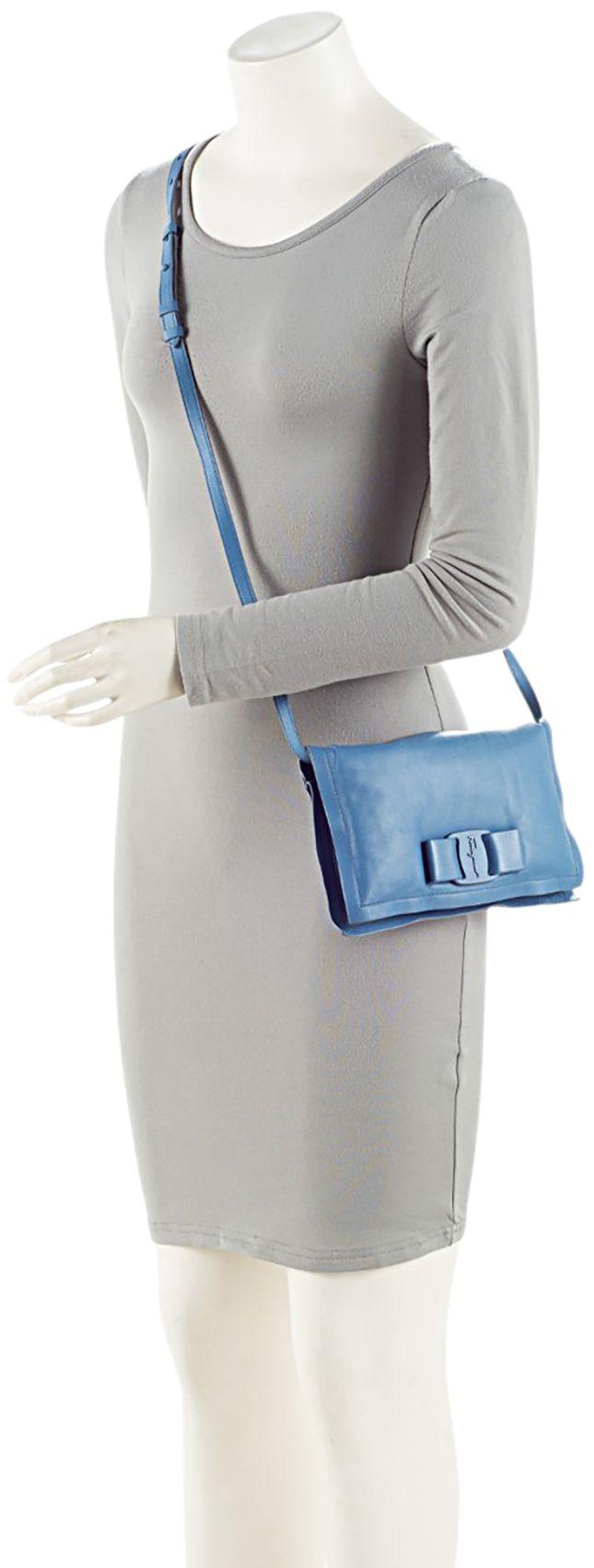 Salvatore Ferragamo Leather Viva Bow Mini Bag - Leather - Blue